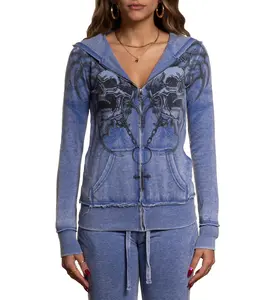 Affliction Women's Zip-Up Hoodie Shred Fest