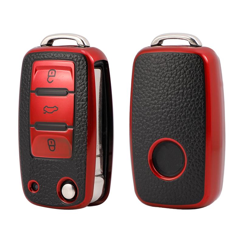 For Volkswagen for Vw Model Car Keycase, for Protecting for Magotan for Polo for Golf for Passat for Tiguan for Jetta for Lavida for Skoda, Durable Keycase Cover, Key Fob Protector, Car Interior Accessory, Car Key Holder