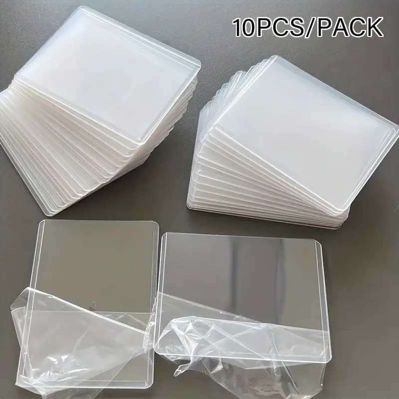 Clear Mini Card Holder, 10-Piece Double-Sided Photocard Protectors, Thick Toploader Card Cases for Game Cards and Gift Cards, Card Protectors Hard Plastic
