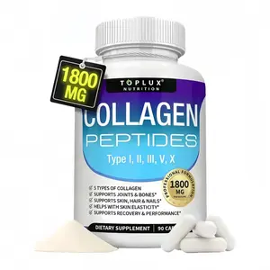 Nutrition Collagen Peptides - 1800mg US Made Dietary Supplement for Health Beauty Fitness 90 Capsules Edible Colagen-8 Essential Magnesium -Supplement Healthcare Dietary Vitamin-Magnesium Complex