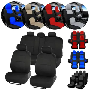 For Hyundai 5 Seat Covers Car Front Rear Full Set Flat Cloth Polyester Cushion Pad Protector Mat with Zipper, 4 Season Anti-Slip Breathable Universal