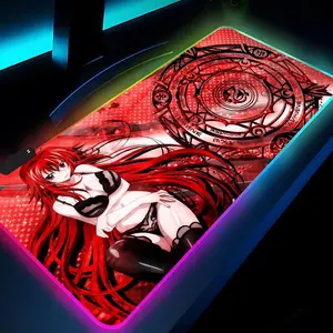 Rias Gremory High School DxD Mouse Pad Rgb Xxl Laptop Mat Gaming Mousepad Backlit Keyboard Gamer Girl Table Pads Desk Non Slip Mousepad Premium Multipurpose Mousepad Anime Mousepad