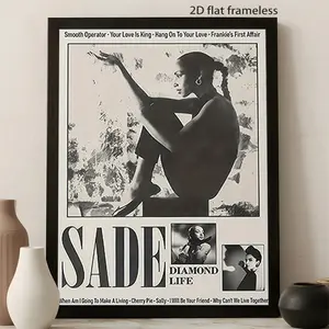 Album Cover Canvas Print - Music Poster Art, Black and White Vintage Wall Decor for Living Room, Bedroom, Dorm - Retro 80s Style Indoor/Outdoor Art Print restaurant unframed