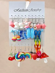 30-Piece Fun Series Earring Set Birthday Gift, Stylish Jewelry Collection for Women & Girls, Perfect Party Favors & Gifts, High Quality Earrings, Dangle Earrings Set