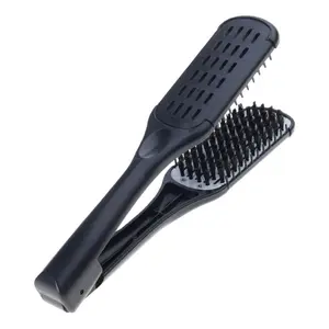 Nylon Hair Straightener, Double Brush, V-Shaped Comb