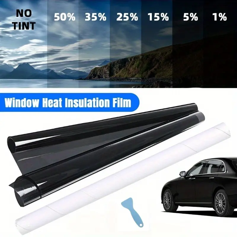 50x300cm Car Window Tint Film Roll - UV & Heat Block with 1%-50% VLT for Privacy, Easy DIY Installation Kit for Cars, SUVs, Vans