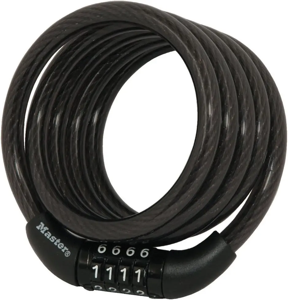 Master Lock 4ft Vinyl-Coated Combination Cable Bicycle Security Lock 8143D