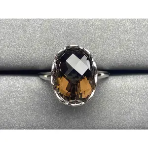 A455 Smoky quartz Ring Natural Stone