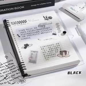 Multi Purpose B5 Loose Leaf Notebook Planner with Clear Cover, Combine Study Notes, Planning Pages and Project Records in One Book, Detachable Design for Custom Organization, Smooth Writing Paper, Available in B5 Ruled 160 Pages and B5 Blank 160 Pages