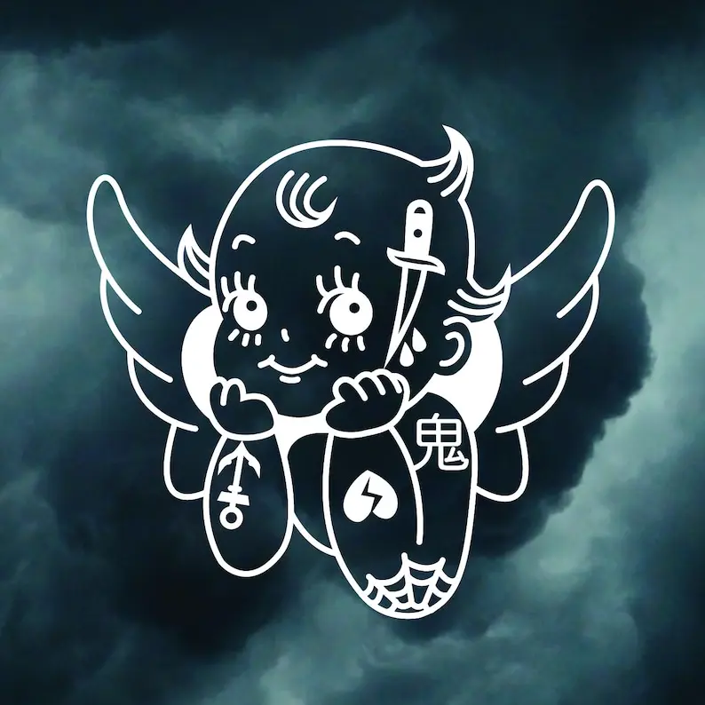 Kewpie Doll Tattoo Angel Baby JDM Car Decal Laptop