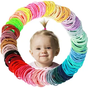 No-Crease Baby Hair Ties 200 Pcs – Soft Elastic Ponytail Holders for Girls, Infants & Toddlers, Gentle Hair Accessories for Everyday Styling, Fun & Practical Holiday Gift Idea