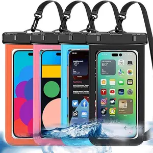 4 Pack Multicolor Universal Waterproof Phone Pouch, Large Phone Waterproof Case Dry Bag (Protection Level: IP68)  for all mobile phone (Black,Blue,Pink,Orange)