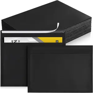 100 Pcs 9 x 12 Open End Booklet Black Envelopes, 80 lb 120gsm Catalog Envelopes with Closure for Mailing Catalogs, Financial Documents, Magazines, Pamphlets and Business Use