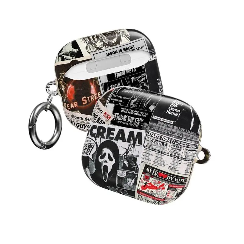 Vintage Screamm AirPods Case | Spooky Retro Collage AirPods Cover for AirPods 4 Airpods 3 Airpods Pro 2 AirPods Pro Gen 3 | Ghost & Pumpkin Collage