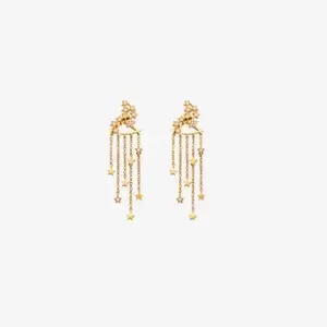 Diamond & Rose Gold Star Chandelier Earrings