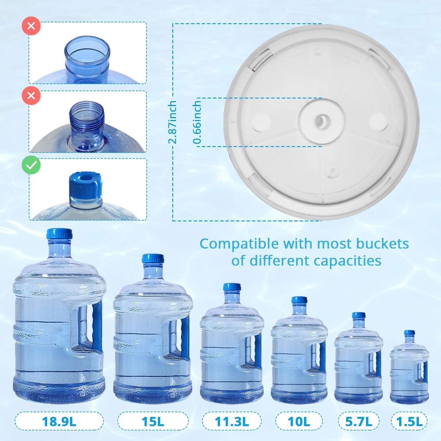 Water Bottle Dispenser Pump, Rechargeable Water Pump for 5 Gal Jug, Fits 2-5 Gallon Water Jugs, Easy One Switch Operation, Portable for Home Kitchen Office Camping