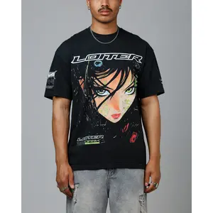 Loiter Project Dark Vintage T-Shirt Black Acidwash