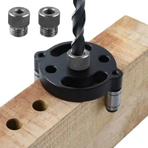 6/8/10mm Metal Self-Centering Dowel Drill Guide Jig, Handheld Drill Bit Guide, No-Electricity Carpentry & Woodworking Dowel Hole Puncher, Versatile & Durable Tool for Pocket Holes & Vertical Doweling