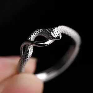 Snake coiled ring for men and women index finger ring open ring for daily wear