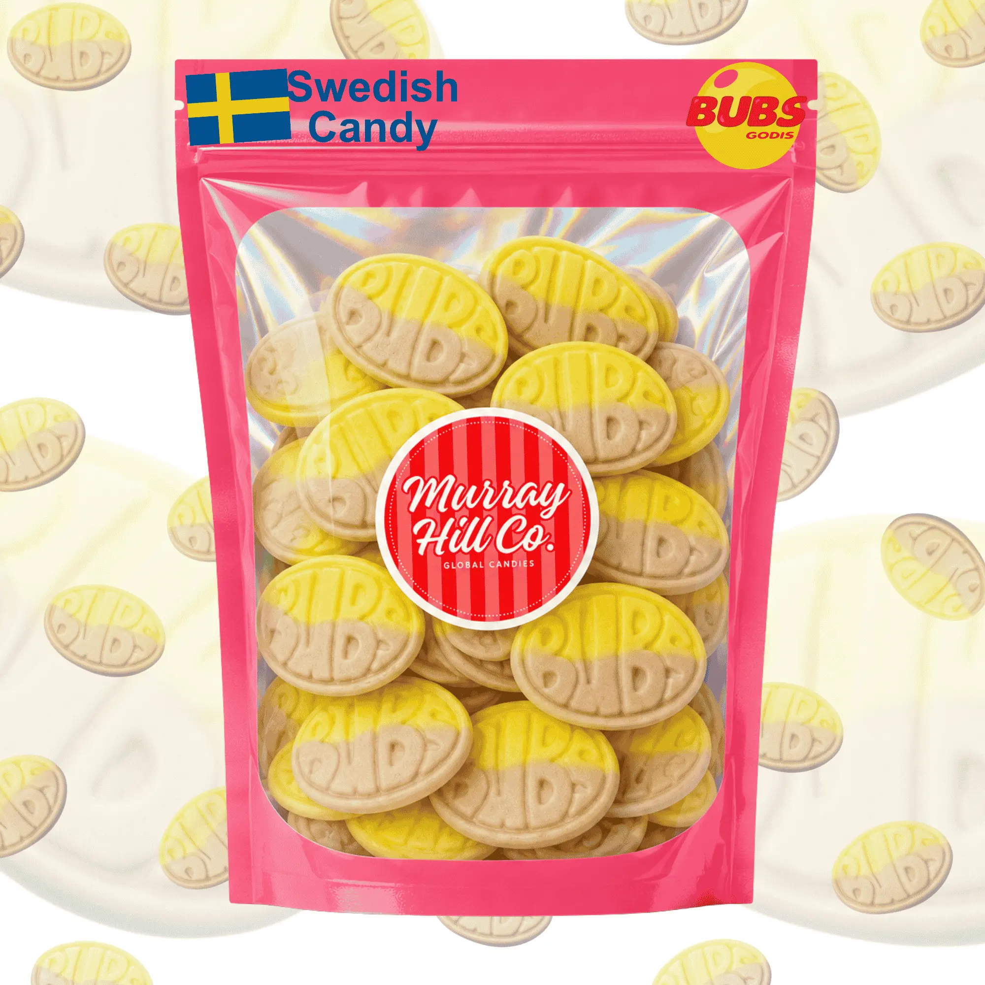 Bubs Banana Foam Ovals – Swedish Candy | Soft & Chewy | Sweet & Fruity | Vegan | No Fillers Snack Bonbon Protein Sugar Bite