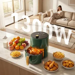 TAZTIR 5QT Oil-Free Air Fryer: Crisp Like Deep Fry but 85% Less Fat, Fits 4lb Whole Chicken, Space-Saving Premium Design, Dishwasher Safe