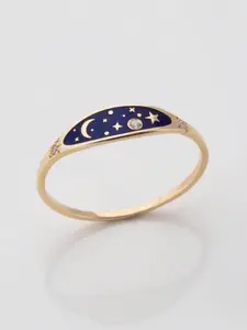 Elegant Star & Moon Design Ring, Fashion Jewelry for Party, Daily Clothing Decor, Trendy All-match & Exquisite Jewelry for Birthday Gift, Elegant Casual Ring