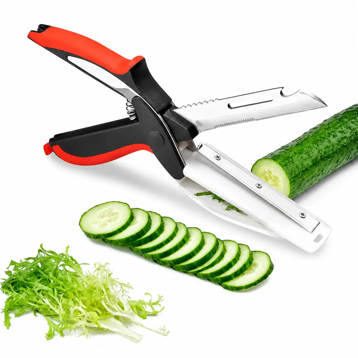 6-in-1 Upgraded Kitchen Scissors with Cutting Board (Gen 2) – Stainless Steel Food Shears with Safety Lock, Multipurpose Cutter for Meat, Vegetables, Cheese & Fruit backtoschool