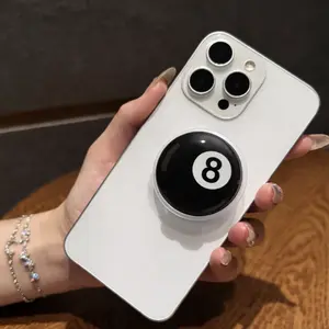 Eight Ball Phone Grip, Pink Heart Phone Holder, Cool Finger Grip Black Snooker Billiards Kawaii