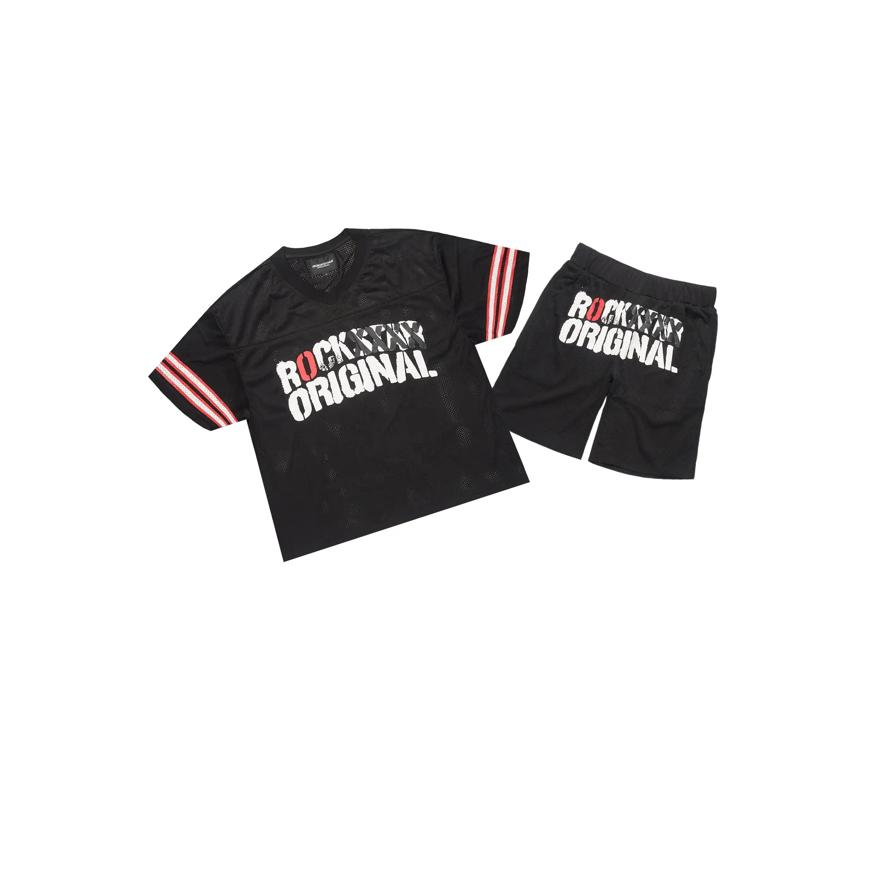 Crown Black Mesh Jersey Short Set