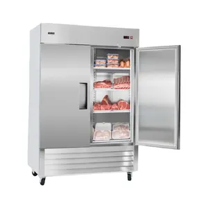 VEVOR Commercial Freezer, 32.2 in Width Reach In Upright-Freezer Double Door, 43.2 Cu. ft Auto-Defrost Stainless Steel Freezer with 8 Adjustable Shelves, -11 to 14 Temp Control, LED Light, 4 WheelsVEVOR Super Brand Day