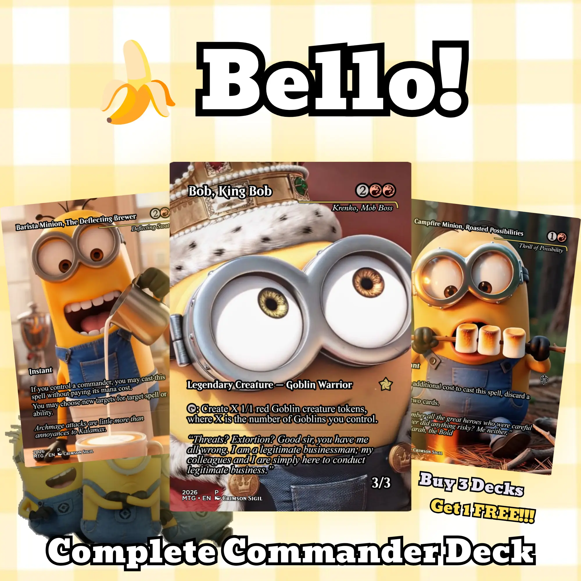Bello! Banana Mayhem – Krenko, Mob Boss | Anime Proxy Commander Deck (100 Cards + Tokens)