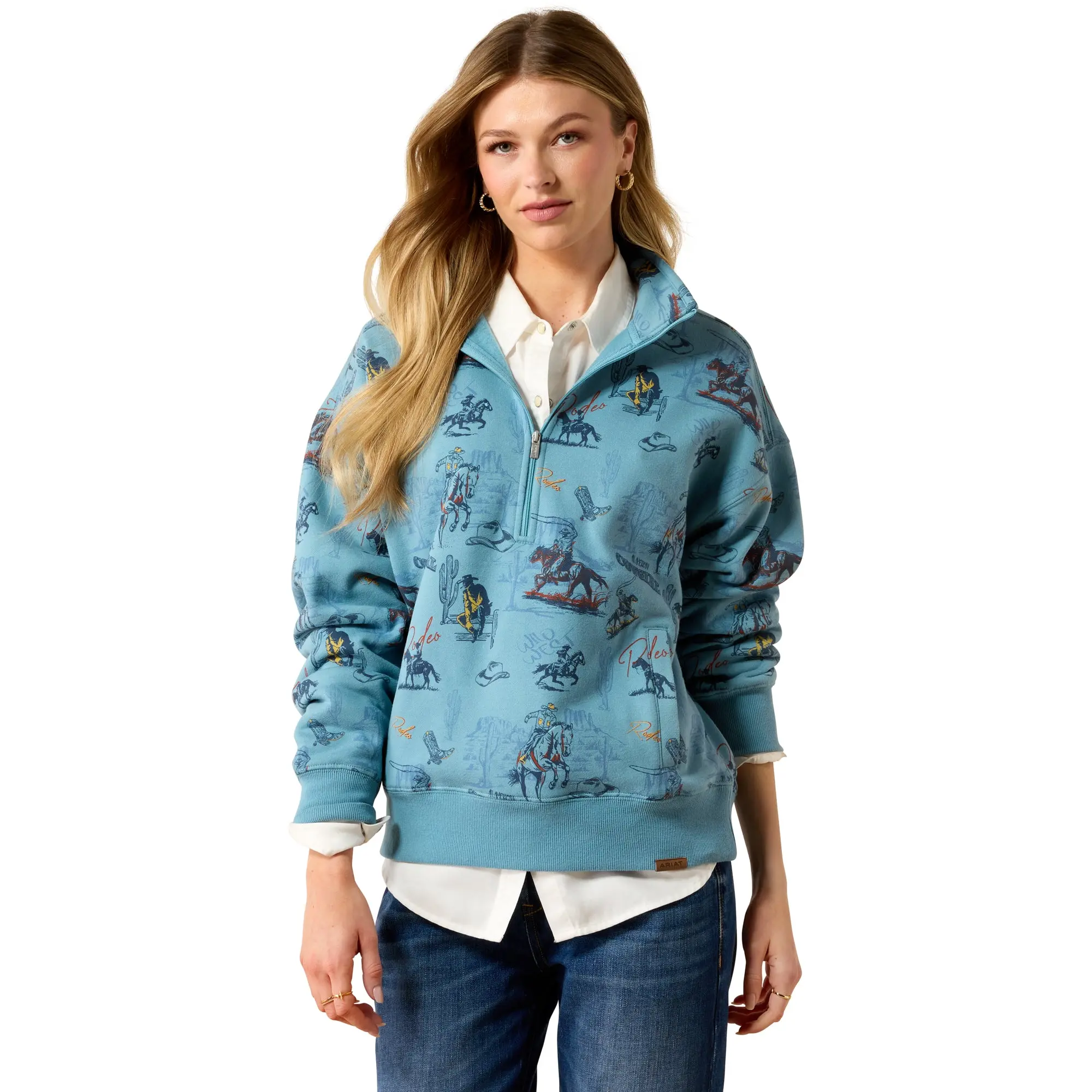 Ariat Ladies Retro Rodeo Painted 1/2 Zip Sweatshirt 10079452