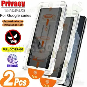 KAYKWONG'S 2 PCS Privacy Tempered Glass Screen Protector For Google Pixel 6a/7/7a/8/8 Pro/8A/9/9 Pro/9a/9 Pro XL/10/10 Pro/10 Pro XL Series, Anti-Fingerprint Coating, Easy Installation, Excellent Privacy Protection