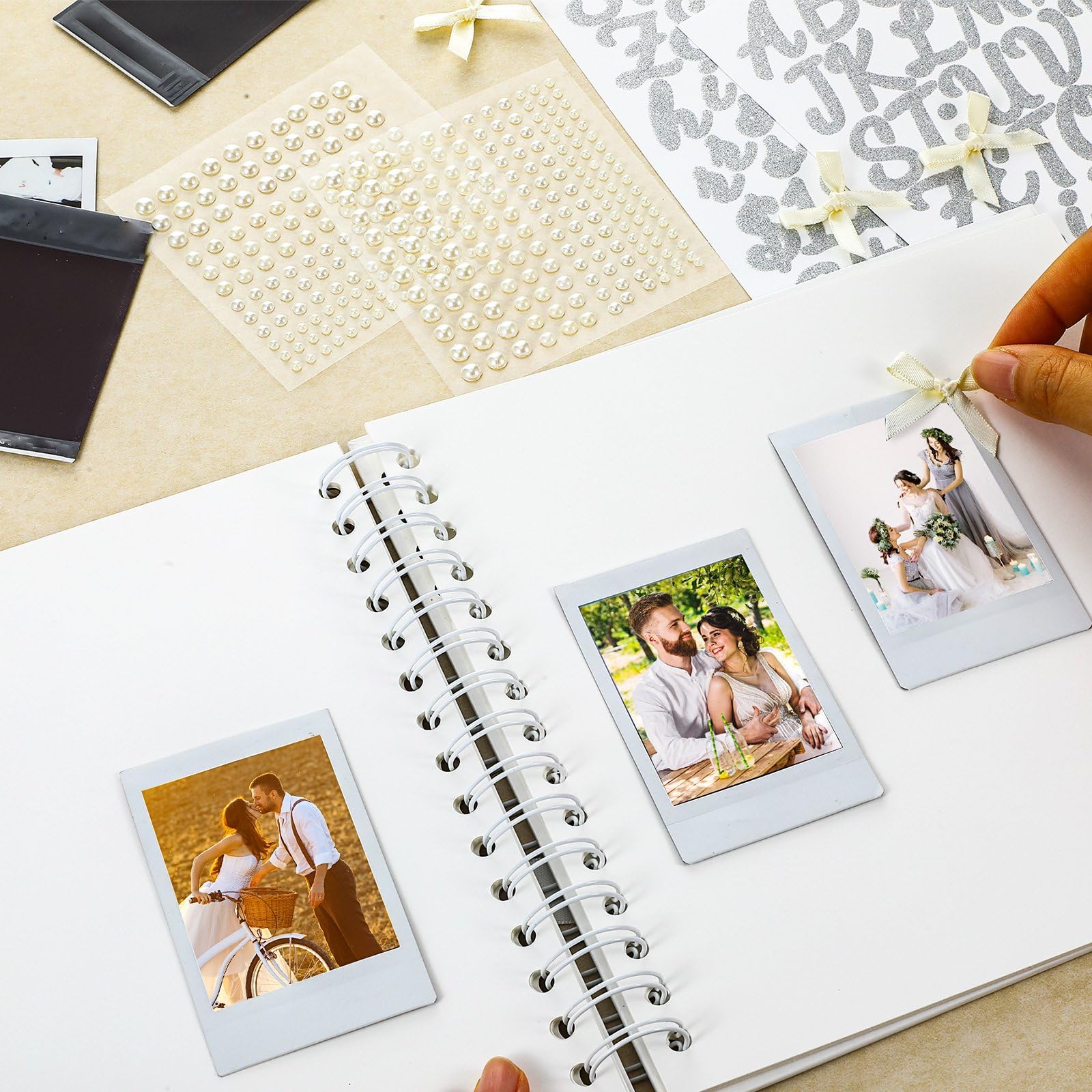 Letters to the Bride Book Wedding Gift - Heartfelt Wedding Letters Scrapbook for Bride, DIY Bridal Shower Gift from Bridesmaids & Mom, Elegant Pearl Decor Keepsake Memory Book for Wedding Morning