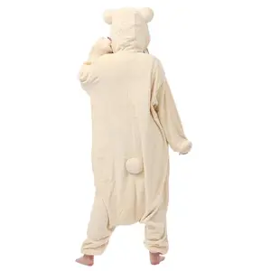 Cartoon Rilakkuma Adult Jumpsuit Pajamas Autumn And Winter Warm Comfortable Cartoon Couple'S Casual Home Wear Pajama Set Gift