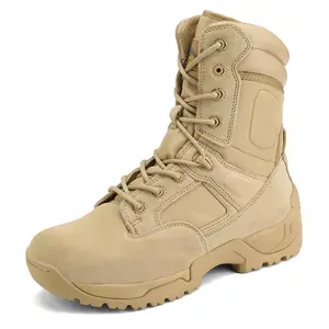 【fathersday】NORTIV 8 Men's Tactical Research Boots - Breathable & Abrasion-Resistant Leather - Non-Slip Working Shoes - Round Toe - Laces & Zipper Closure - Winter Outdoor & Indoor Activities - Sand Worker Footwear tiktokshopspringglowup,summerwins