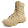 【SohoChic】NORTIV 8 Men's Tactical Work Boot - Plain Leather Upper, Breathable Fabric, Abrasion-Resist, Non-Slip, Closed Round Toe, Lace-Zipper Closure, Cuban Style, Midnight Workboots for Fishing, Camping (Father)