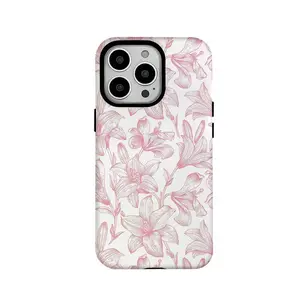 Pink Lily 2-in-1 phone cases  Durable  and stylish protection  compatible with iPhone 16 15 14 13 12 11 making it the  birthday gift for friends