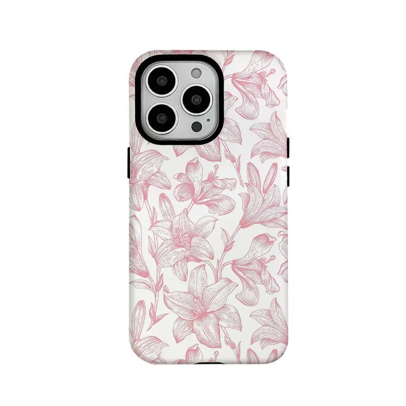 Pink Lily 2-in-1 phone cases  Durable  and stylish protection  compatible with iPhone 16 15 14 13 12 11 making it the  birthday gift for friends
