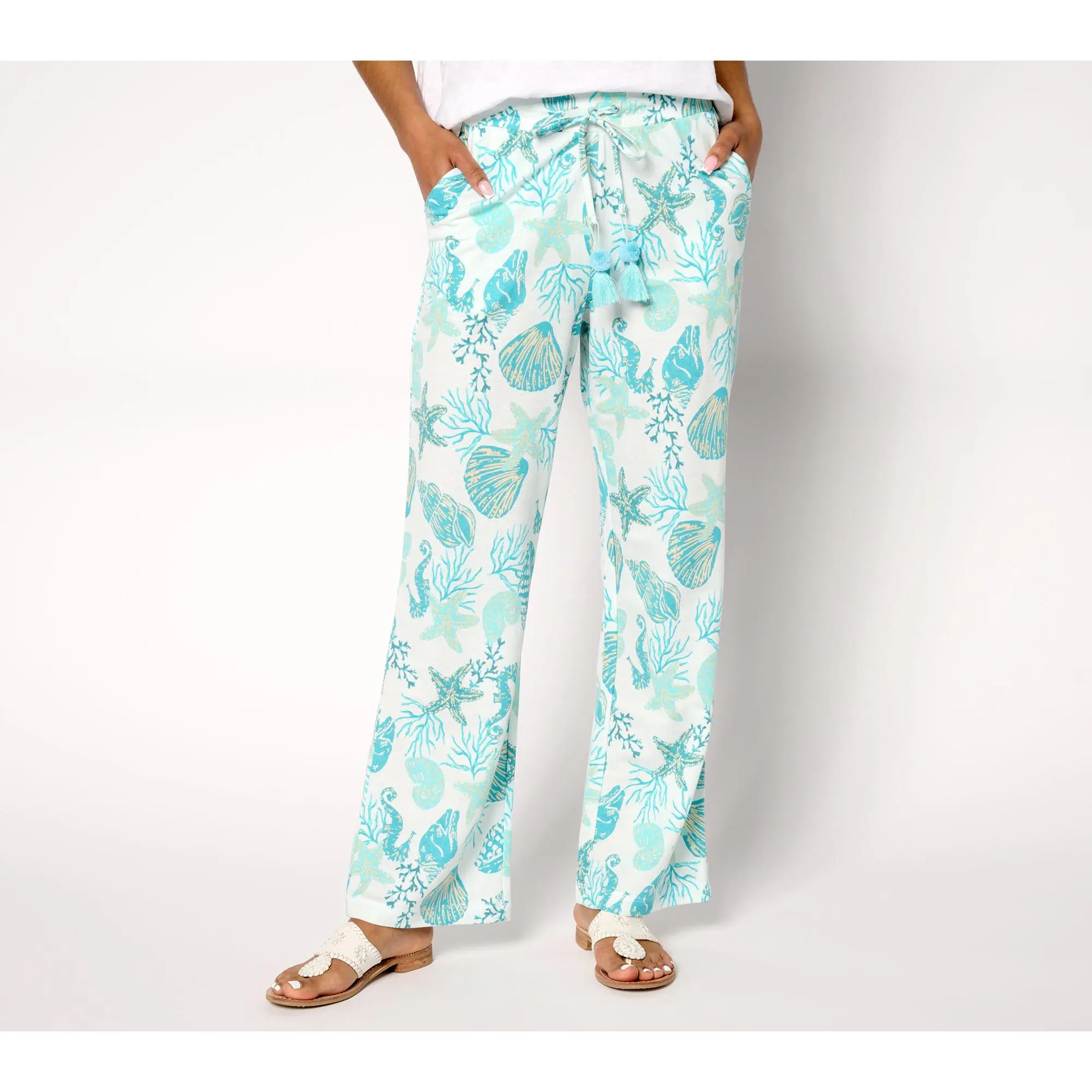 Belle Beach by Kim Gravel Regular Cabana Knit Shell Beach Pants Belle Beach by Kim Gravel Regular Cabana Knit Shell Beach Pants