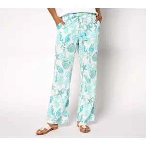 Belle Beach by Kim Gravel Regular Cabana Knit Shell Beach Pants