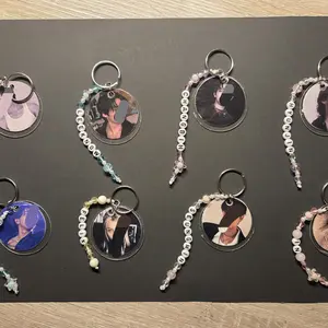 Stay double sided keychain