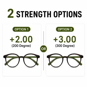 Non-Prescription Ultra-Lightweight Round Reading Glasses for Men&Women, Blue Light Blocking,, Comfortable Frames