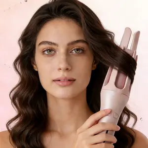 Pink Smooth Automatic Curling Holiday Haul lronwith360°Rotation,4Temperatures&3 Timers, Ceramiclon Technology,Lightweight Design,28W,RD2118ElectricCurlerfor Salon-Like Curls