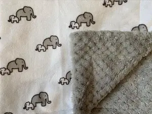 Blanket: RKC Elephants in Snow on Cuddle Cloud Spa