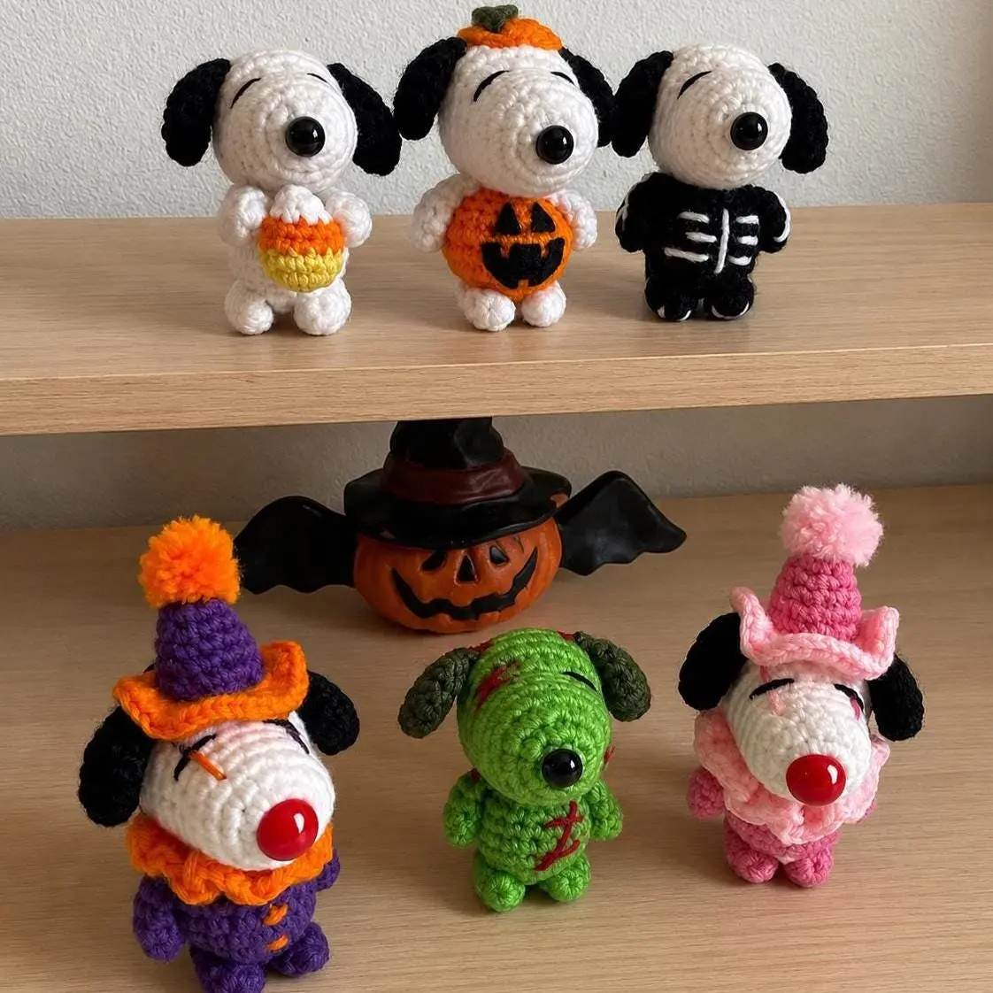 Halloween Puppy Crochet Plush, Spooky Dog Amigurumi, Pumpkin Skeleton & Witch Costume Puppy, Cute Halloween Stuffed Animal