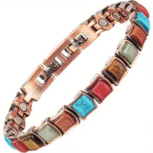 Ring  necklace  watch  scarf Women' Magnetic Copper Bracelets with 3500 Gauss Ultra Magnets, with 2 Extra Links - Polished for, & Joint, Heavy Period, Portable Magnetic Suitable for Women' Magnetic Bracelets