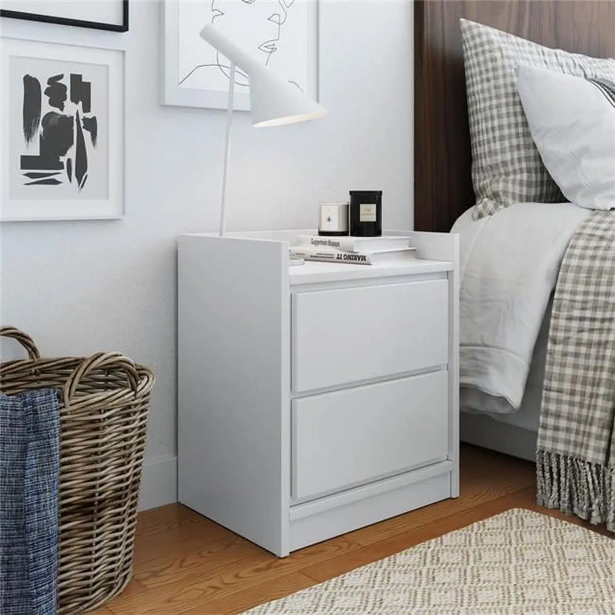 212 MAIN RestRite Amelia Low Profile Nightstand, 1 Size, Easy Setup, Push-Spring Mechanism Indoor Furniture, One Size