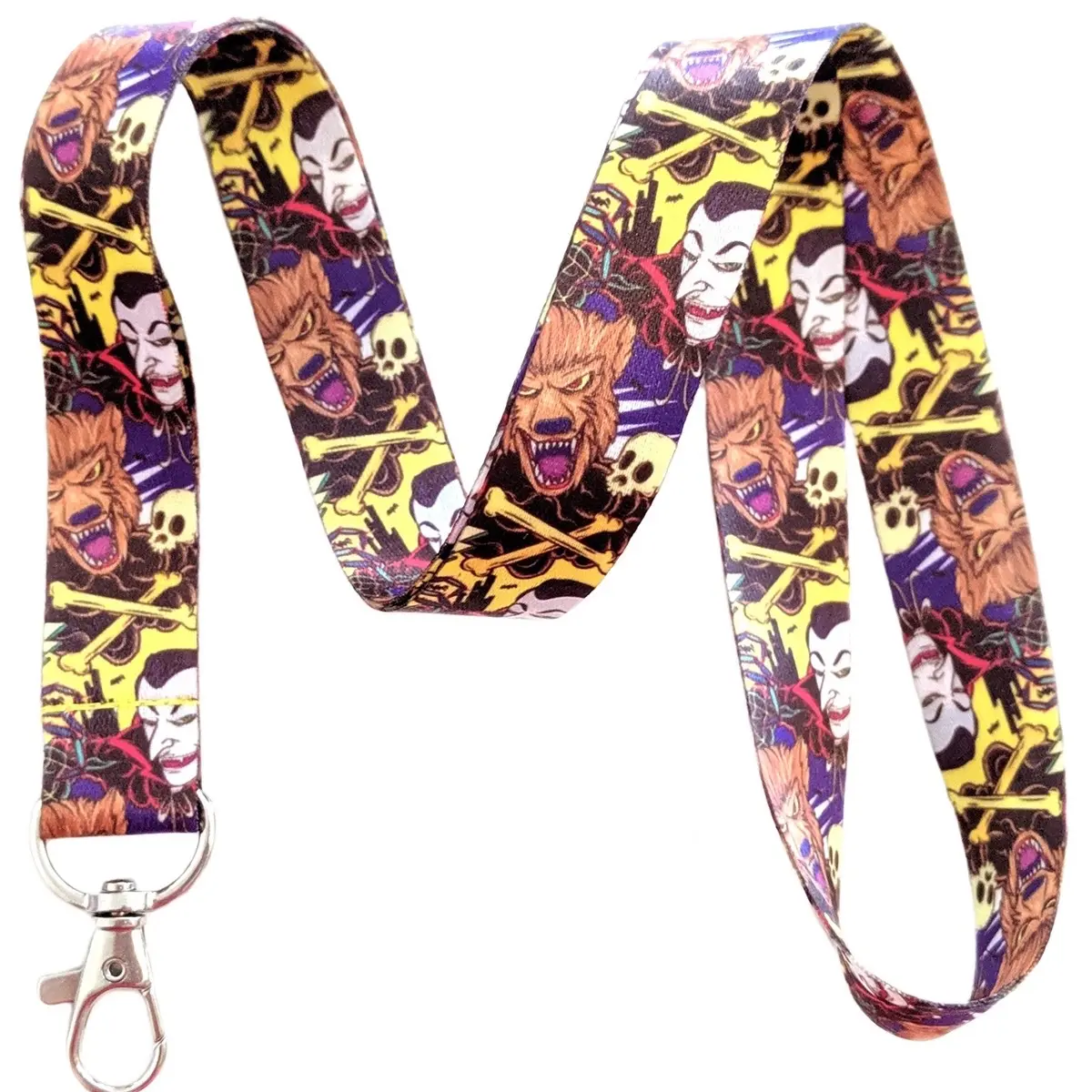 Execucat Lanyard - Vintage Horror Vampires & Werewolves Themed, ID Badge Holder, Keychain for Office Identification Supplies