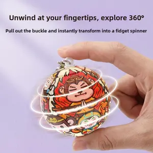Creative 3D Stereo Sphere Fingertip Gyro Keychain, Anxiety Relief Small Toy Fashion Hanging Accessory